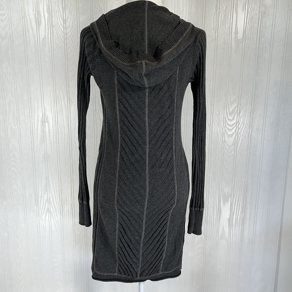 Athleta Charcoal Gray Ribbed Half-Zip Sweater Dress Small - Picture 3 of 7